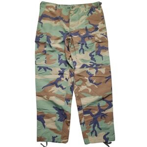 HQ ISSUE Mens Woodland Camo BDU Cargo Pants Large Regular Ripstop Trousers NEW